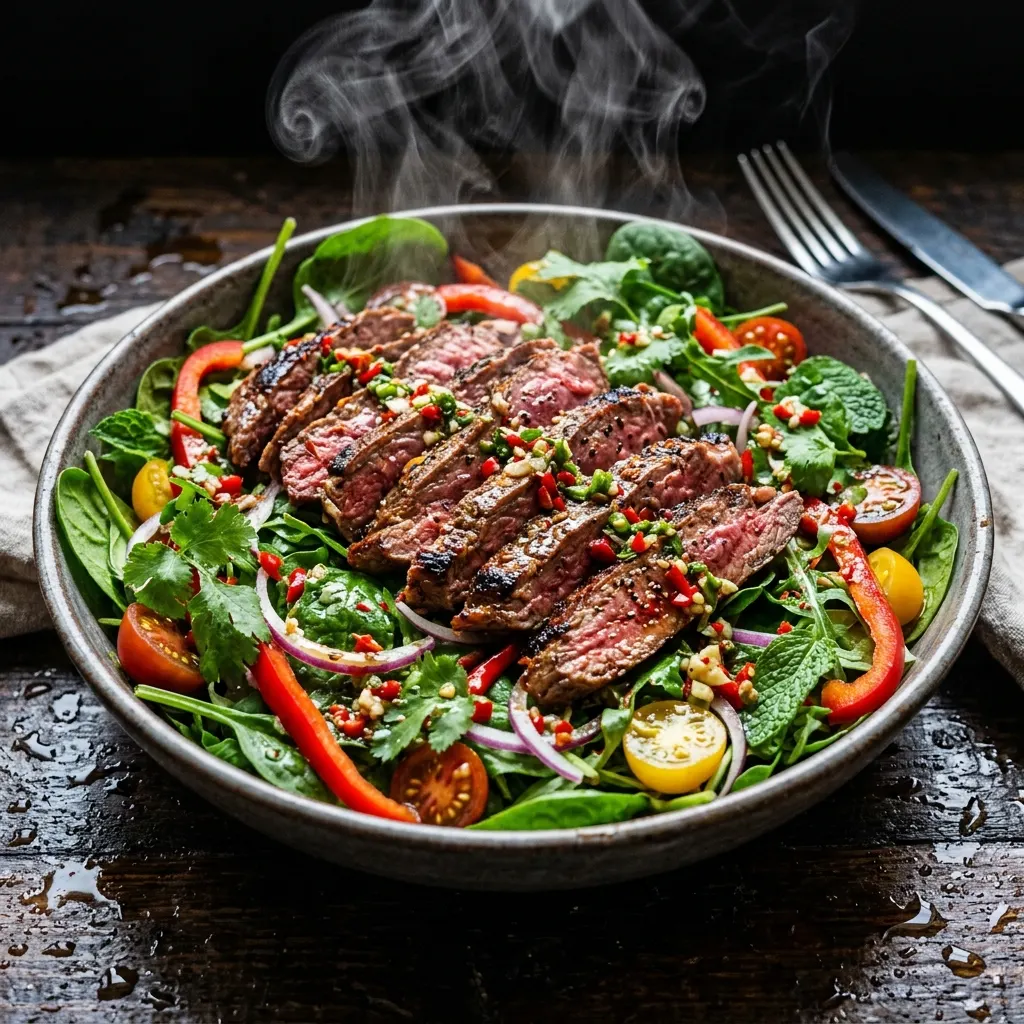 Thai'd and True salad, dressed with Nam Jim